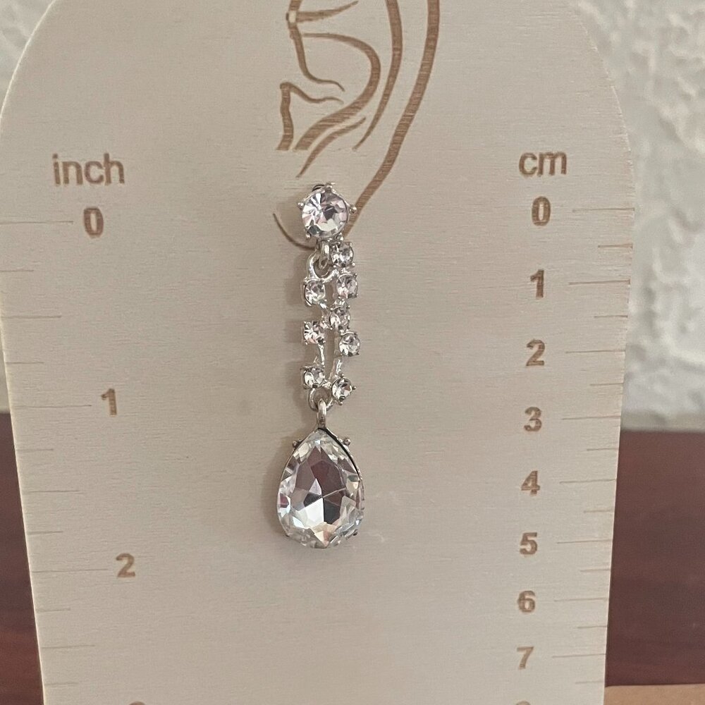 3/$12.  Rhinestone Drop Earrings